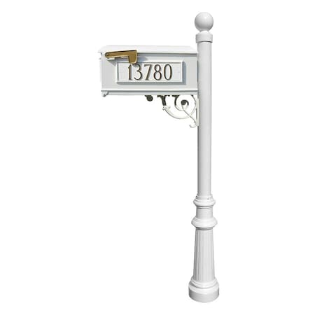 Qualarc Mailbox w/fluted base, ball finial LMC-804-WHT